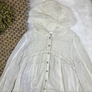 Free People Yellow Stripe Linen Blend Tunic